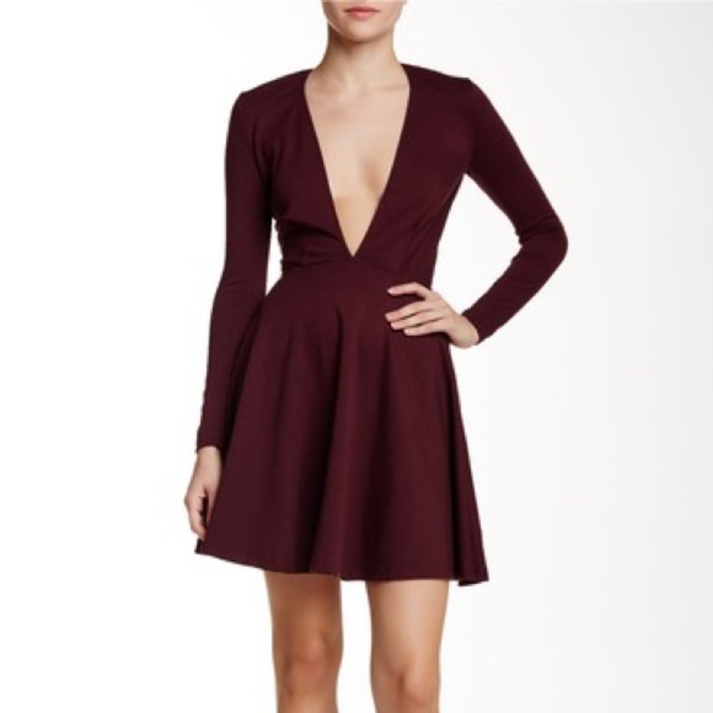 NWT AA Deep V Skater Dress in Port Royale
